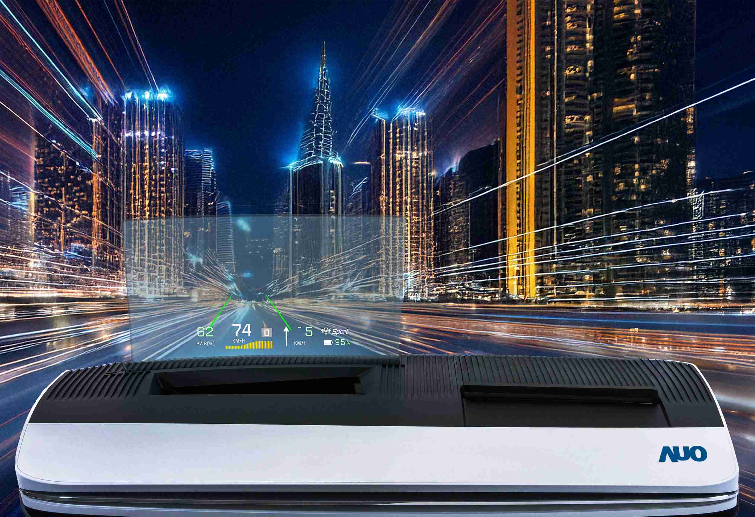 财神娱乐推出13吋Micro LED抬头显示器，，，提供高入眼亮度、、高色彩饱和度的显示质量，，在阳光下或黑暗中都清晰可见，，并利用Micro LED模块体积小的优势，，解决车用空间有限的痛点