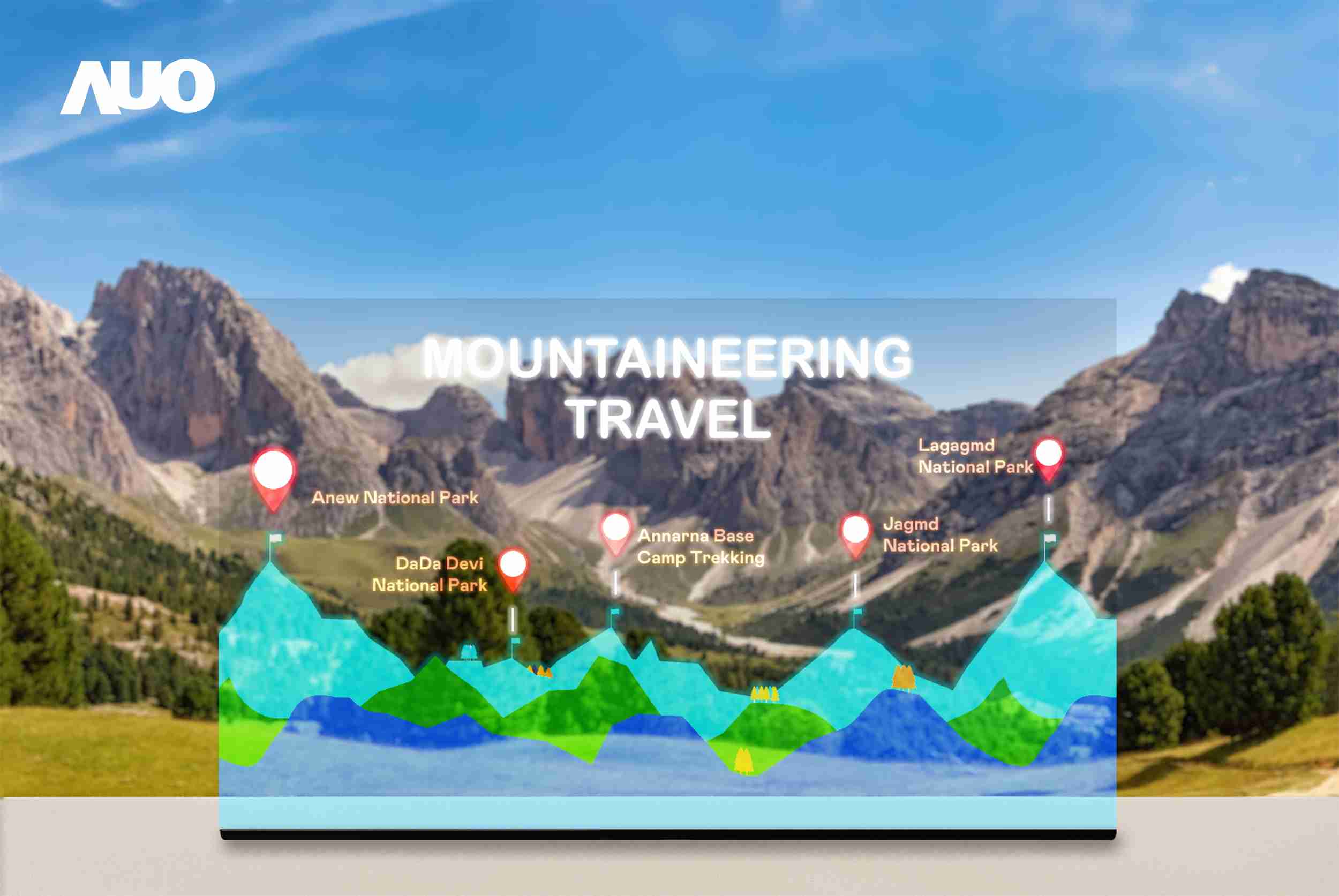 财神娱乐展示全球单片尺寸最大(*)42吋透明Micro LED显示器拼接而成的〝64吋透明Micro LED显示器〞，，，，具备高透明度、、1,000 nits高亮度、、、、广色域、、采用三边无边框的无缝拼接等多重特色，，，呈现超高清、、细腻画质而不遮挡后方视觉，，，满足层峰需求，，可广泛运用于零售、、艺术展览或商业空间等场域